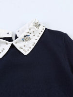Load image into Gallery viewer, Retro Streetwear Paneled Lapel Short Sleeve Knit Top N6G157