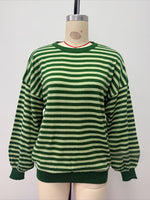 Load image into Gallery viewer, Backless Color Block Stripe Oversized Knit Pullover N6G185