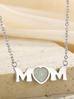 Load image into Gallery viewer, MOM Opal Heart Pendant Titanium Steel Necklace N6D538