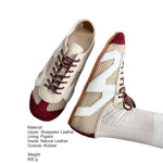 Load image into Gallery viewer, Color-Block Mesh Lace-Up Flats Women Breathable N6G247