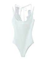 Load image into Gallery viewer, Lace Panel Halter Neck Bodysuit N6F015