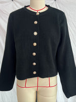 Load image into Gallery viewer, Gold Button Single-Breasted Round Neck Short Cardigan N6G143