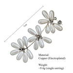 Load image into Gallery viewer, Flower Beading Teardrop Pearl Earrings Women Silver S5P919