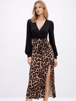 Load image into Gallery viewer, Crisscross VNeck Draping Long Sleeve Dress N6C206