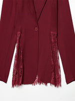 Load image into Gallery viewer, Lace Trim Slim Fit Blazer Women N6C118