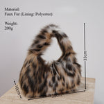 Load image into Gallery viewer, Faux Fur Y2K Leopard Underarm Purse Women S5P735