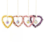 Load image into Gallery viewer, Natural Crushed Crystal Heart Sun Catcher Decor N6F291