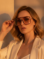 Load image into Gallery viewer, Blocking Frame Glasses Fashion Square Sunglasses N6B173