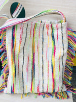 Load image into Gallery viewer, Colorful Stripe Fringe Tote Bag Women N6B107