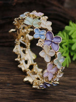 Load image into Gallery viewer, Enamel Cherry Blossom Stretch Bangle Women N6C215