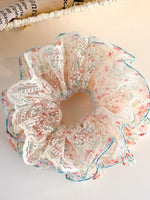 Load image into Gallery viewer, Small Floral Print Ruffle Scrunchie Women N6C017