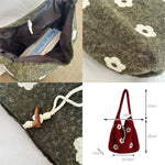 Load image into Gallery viewer, Women's Plush Floral Embroidered Tote Bag N6J218