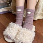 Load image into Gallery viewer, Thick Thermal Crew Socks Wool Blend Striped Cuffed M5A304