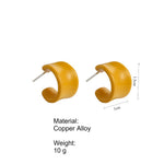Load image into Gallery viewer, Bright C-Shape Rim Glazed Half Hoop Stud Earrings N6H103