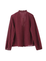 Load image into Gallery viewer, Elegant Relaxed V Neck Long Sleeve Polka Dot Blouse N6A180