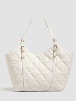 Load image into Gallery viewer, Quilted Oversized Tote Bag with Magnetic Snap N6C048