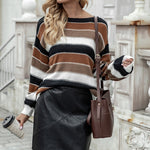 Load image into Gallery viewer, Splice Design Sweater Women Black Casual Long Sleeve N5A912