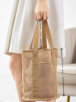 Load image into Gallery viewer, Mesh Drawstring Tote Bag Travel Organizer N6B141