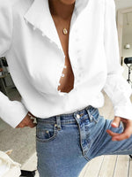 Load image into Gallery viewer, Mandarin Collar Office White Shirt Women N6C135