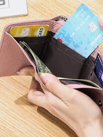 Load image into Gallery viewer, Tri-Fold Genuine Leather Mini Wallet Women N6B220