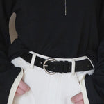 Load image into Gallery viewer, Matte Prong Buckle Genuine Leather Belt Women N6H325
