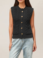 Load image into Gallery viewer, Round Neck Pocket Sleeveless Cardigan Vest Women N6H291