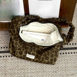 Load image into Gallery viewer, Women's Leopard Suede-Feel Dumpling Tote Bag N6J190