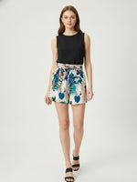 Load image into Gallery viewer, Tropical Print Drawstring Waist Wide Leg Shorts Women N6C246