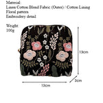 Load image into Gallery viewer, Embroidered Floral Linen Cotton Pouch Organizer S5P974