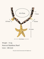 Load image into Gallery viewer, Leopard Chain Starfish Necklace 18K Gold Plated N6A178