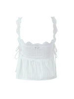 Load image into Gallery viewer, White Lace Trim Fitted Camisole Top N6F185