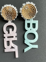 Load image into Gallery viewer, Handmade Bead Asymmetrical Boy Girl Acrylic Earrings N6A213