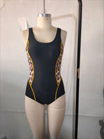 Load image into Gallery viewer, Leopard Print Panel Athletic One-Piece Swimsuit N6C289