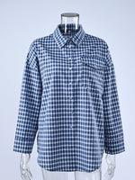 Load image into Gallery viewer, Retro Plaid Cardigan Blouse Women Casual N6A194