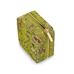 Load image into Gallery viewer, Jewelry Travel Organizer Pouch Green Gold Brocade N6E077