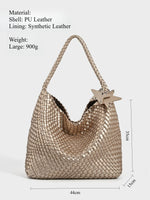 Load image into Gallery viewer, Hand Woven Tote Bag PU Synthetic Leather Dual Size S5P369