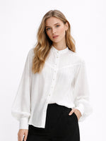 Load image into Gallery viewer, Simple Puff Sleeve Shirt Women N6C137