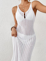 Load image into Gallery viewer, Resort Backless Maxi Dress V Neck White N25A036