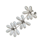 Load image into Gallery viewer, Flower Beading Teardrop Pearl Earrings Women Silver S5P919