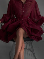 Load image into Gallery viewer, French A-line Shirt Dress Women N6C210
