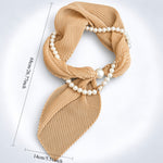 Load image into Gallery viewer, Womens Ivory Crinkled Pearl Magnetic Clasp Scarf N6K267