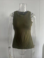 Load image into Gallery viewer, Built-in Bra Round Neck Tank Top Women N6C236