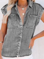 Load image into Gallery viewer, Retro Short Sleeve Denim Shirt Women N6D082