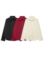 Load image into Gallery viewer, Bow Tie Scarf Loose Blouse Women Long Sleeve N6H124