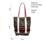 Load image into Gallery viewer, Grey Canvas Tote Bag Women Medium Shoulder Hand S5P801