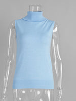 Load image into Gallery viewer, Knit Sleeveless Vest High Neck Tank Top Women Simple N6G132