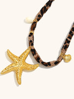 Load image into Gallery viewer, Leopard Chain Starfish Necklace 18K Gold Plated N6A178