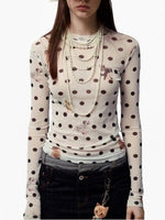 Load image into Gallery viewer, Animal Print Polka Dot Crop Top Waist Tie Women N6B022