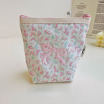 Load image into Gallery viewer, Floral Bow Embroidered Cosmetic Pouch Cotton Nylon S5P287
