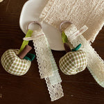 Load image into Gallery viewer, Red Heart Tassel Fabric Bag Charm Keychain N6K291